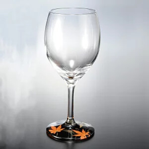 みよし漆器本舗 紀州塗り ぬりもん de Verre ワイングラス 紅葉 黒 300ml