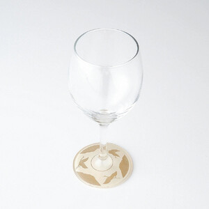 みよし漆器本舗 紀州塗り ぬりもん de Verre ワイングラス 蒔絵 万葉鶴 単品 白 300ml