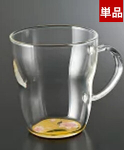 みよし漆器本舗 ぬりもん de Verre 耐熱マグカップ 蒔絵 単品 黄 330ml