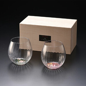 みよし漆器本舗 紀州塗り ぬりもん de Verre タンブラーグラス ペアセット 百合&椿 380ml
