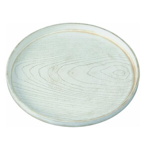 丸盆 30cm 金彩 白ケヤキ杢 ノンスリップ [YG434]