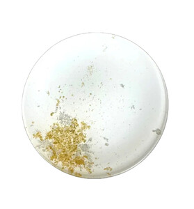 丸小皿 古代(金箔)純白[NF175]