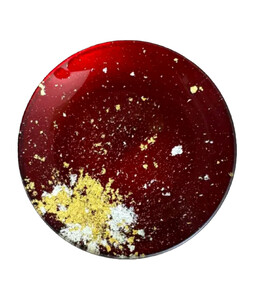 丸小皿(金箔)赤溜[NF185]