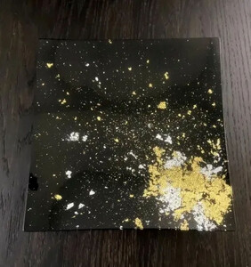 スクエアプレート(D) 古代塗り金箔漆黒［NF209］