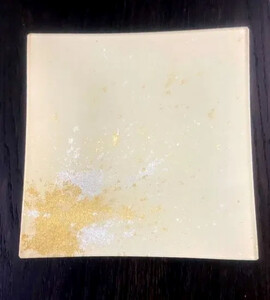 スクエアプレート(D) 古代塗り金箔漆白[NF210]