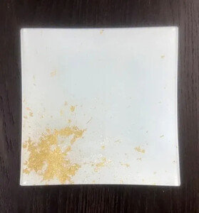 スクエアプレート(D) 古代塗り金箔純白[NF211]