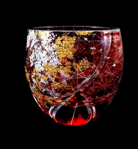 箔舞切子グラス100 レッド［NF241］