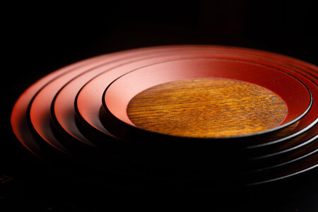 黒江塗 4寸 敷島盆 栓