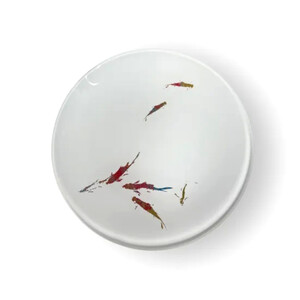 丸小皿 鯉 純白 ［NF265］