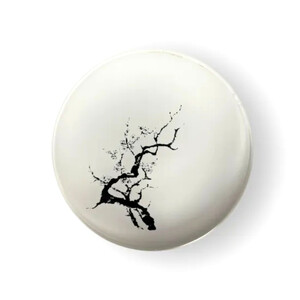 丸小皿 桜 純白(墨桜) [NF274]