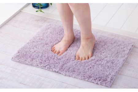 ふわふわコスモトロン吸水速乾バスマット３０mmライトグレー　縦４５cmX横６０cm