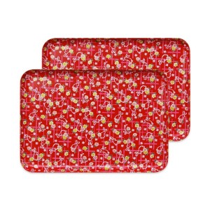 タツクラフト 友禅和紙トレー L 39cm 2枚セット 小花 舞うさぎ