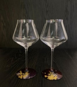 ワイングラスperla 2P(MAJO金箔・ブルー)