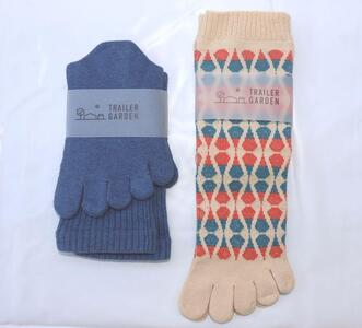 TRAILER GARDENブランド 5本指ソックス2足セットB(25~27cm)