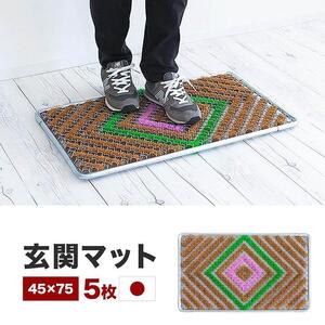玄関マット 泥 雪 落とし 45×75cm 5枚セット マルチ3色