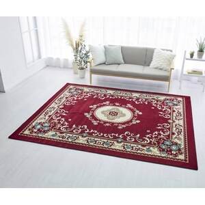 絨毯 ラグマット 2畳 正方形 200×200 洗える 厚手 プエブロ エンジ_雑貨・日用品  家具・インテリア _【1125212】