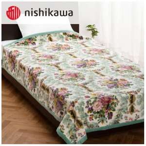 西川 サンダーソン シール織綿毛布(毛羽部分) 140×200cm FQ08101009BE_雑貨・日用品 毛布 寝具 _