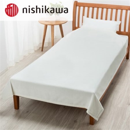 西川のシール織綿毛布　ホワイト　セミダブル　160×210cm　FQ13201019/700_雑貨・日用品 毛布 寝具 _【1445372】