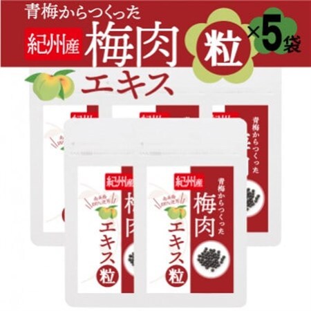 青梅からつくった紀州産梅肉エキス粒【1袋150粒入り×5袋セット】_惣菜・加工品   _【1534556】