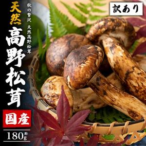 訳あり　国産　天然高野松茸　約180g【配送不可地域：離島・北海道・沖縄県】【1639364】