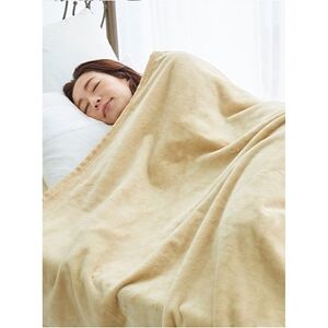 綿毛布 シーツ 寝具セット シングル 綿毛布とかんたんシーツのセット ベージュ_雑貨・日用品 毛布 寝具   雑貨・日用品  寝具 _【1134120】