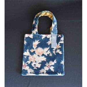 スクエアバックM【タエナカノヌノ】ブルー_装飾品・工芸品  鞄・バッグ かばん カバン_【1106050】