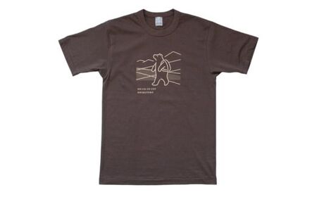 「知床トコさん」×久米繊維 コットンTシャツ トレッキング柄 Lサイズ 半袖[配送不可地域:離島・沖縄県]