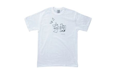 「知床トコさん」×久米繊維 コットンTシャツ 三角デザイン柄/白 XLサイズ 半袖[配送不可地域:離島・沖縄県]