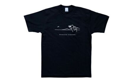 「知床トコさん」×久米繊維 コットンTシャツ 双眼鏡柄/黒 XLサイズ 半袖[配送不可地域:離島・沖縄県]