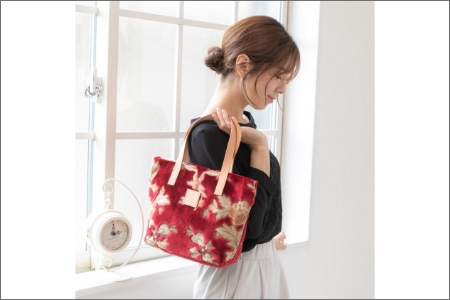 [0670]伝統の技が息づく逸品! 金華山織り トートバッグ レッド