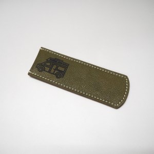 [1014-1_01]キャンピングカーロゴがお洒落! 牛革ハンドルカバー OL