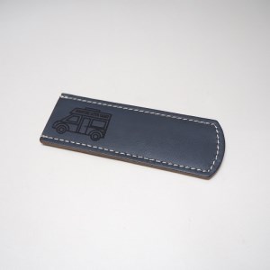 [1014-1_02]キャンピングカーロゴがお洒落! 牛革ハンドルカバー NV