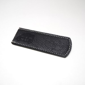 [1014-1_04]キャンピングカーロゴがお洒落! 牛革ハンドルカバー BK