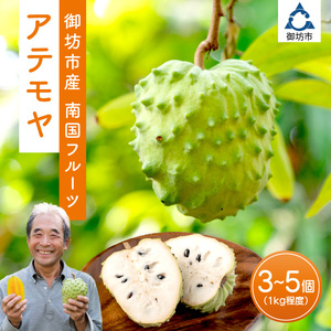 御坊市産 南国フルーツ アテモヤ 3〜5個入り(1kg以上)