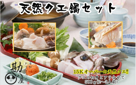 天然クエ鍋セット 500g(2〜3人前) / 和歌山 田辺 高級 くえ鍋 クエ鍋 本クエ ポン酢 ぽんず 田辺市 和歌山県 冷凍 生 海の幸 [kpy014]