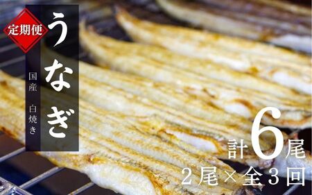 [3カ月定期便]国産うなぎ白焼(2本)×3回 特製醤油・わさび付 / 定期便 毎月お届け 和歌山 田辺市 国産 国産うなぎ 国産鰻 うなぎ 鰻 鰻丼 うな丼 土用の丑の日 [ots027-tk]