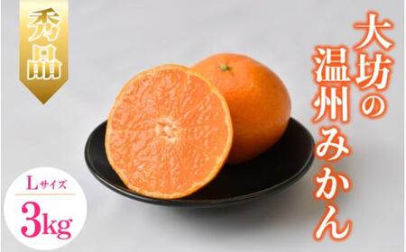 [2025年分先行予約]大坊の温州みかん 3kg(Lサイズ) ※2025年11月中旬〜12月下旬頃に順次発送予定[期間限定・数量限定] / みかん 蜜柑 3キロ お取り寄せ 産地直送 贈答品 ギフト 果物 くだもの フルーツ 田辺市 和歌山県[ymh019]