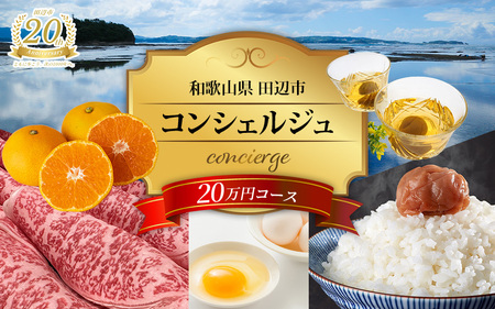 [田辺市コンシェルジュ]返礼品おまかせ!寄附額20万円コース / 和歌山 田辺市 コンシェルジュ みかん 梅干し 熊野牛 熊野米 [syn001]