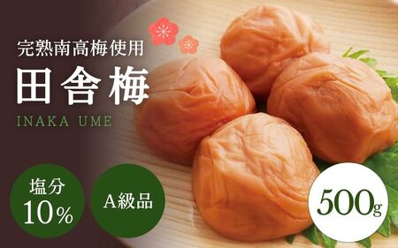 [A級品]紀州南高梅 田舎梅 500g 塩分10% / 梅干し 梅干 うめぼし 南高梅 国産 梅 うめ ウメ 完熟 健康 ご飯のお供 昔ながら 贈り物 ギフト プレゼント お取り寄せ せんのうめ 和歌山県 田辺市 仙宝[spo008]