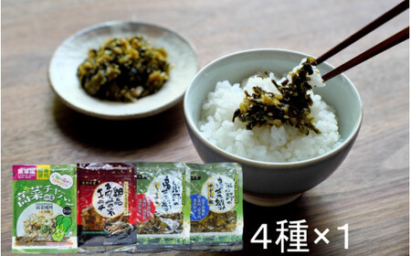 ご飯のお供!絶品高菜4種セット (ゆず山椒味120g、しょうゆ味120g、高菜キムチ、チャーハンの素90g) / 高菜漬け 田辺市 ウコン不使用 漬物 つけも 健康 和歌山 野菜 炒飯 ユズ 山椒 醤油 キムチ おかず おつまみ[kms010]