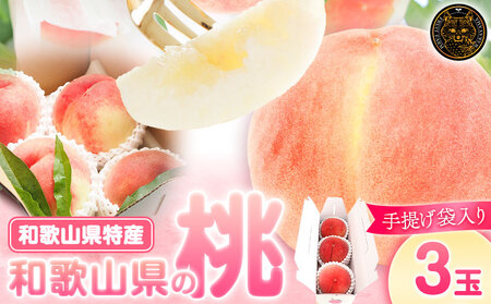 和歌山県の桃 3玉 手提げ袋入り もも 株式会社ふるーつふぁーむわかやま [7月上旬-8月中旬頃出荷] 和歌山県 紀の川市