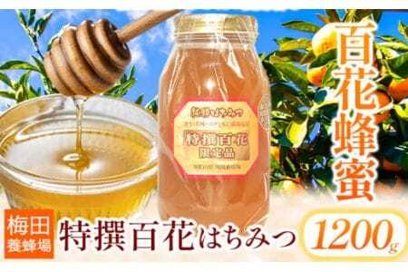 蜂蜜 特撰百花はちみつ 1200g 梅田養蜂場[90日以内に出荷予定(土日祝除く)]和歌山県 岩出市 蜂蜜 はちみつ 百花蜂蜜 1200g