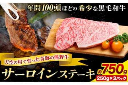 サーロインステーキ 黒毛和牛 牛 牛肉 ステーキ約750g 約250g×3パック 