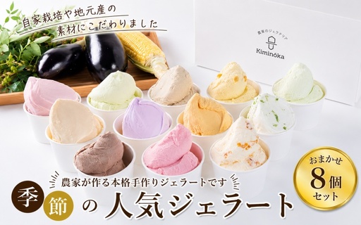 ジェラート セット 8個 10月発送 16000円 / キミノ―カ アイス クリーム スイーツ 野菜 果物[kmk105-oct-8]