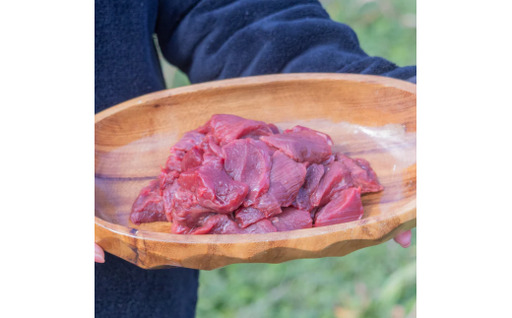 天然ジビエ肉(冷凍)コロコロ 500g(シカ肉)[クール便]ジャーキー シカ 燻製 ペットフード 肉鹿 おやつ 犬用 ドッグフード 生肉[wmk946-gibi-korokoro]