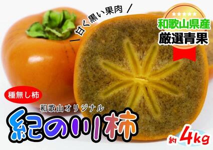 ★10月中旬以降発送★【和歌山県紀北地方の特産品！紀の川柿(約4kg)　