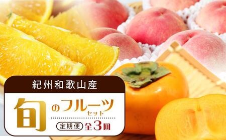[7・8・10月 全3回]紀州和歌山産旬のフルーツセット(バレンシア・桃・ひらたねなし柿)[UT79]