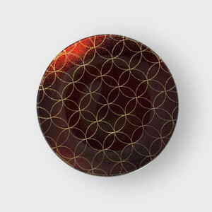 丸小皿 金七宝つなぎ 赤溜 [NF150]