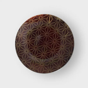 丸小皿 麻の葉 赤溜梨地 [NF159]