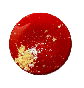 丸小皿 古代(金箔)本朱[NF173]